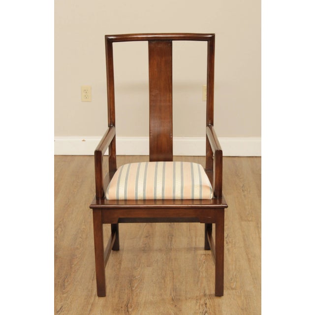 Martin Industries Vintage Pair Asian Yoke Back Armchairs For Sale - Image 4 of 13