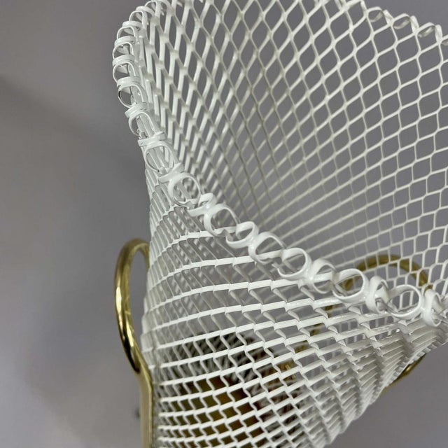 Mid-Century Modern Brass and White Metal Umbrella Stand, Italy, 1950s For Sale - Image 15 of 18