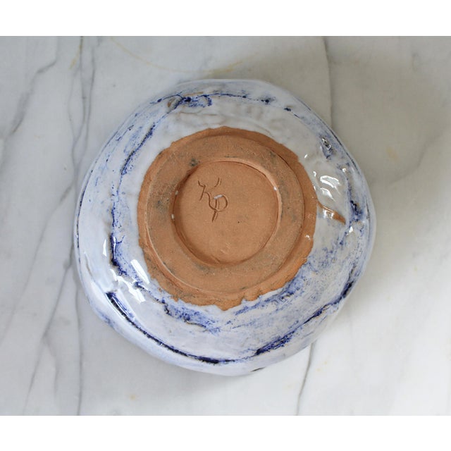 Vintage Studio Pottery Blue and White Bowl For Sale In Milwaukee - Image 6 of 6