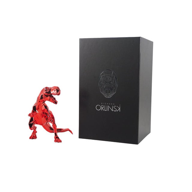 Richard Orlinski (1966) T-Rex (Red Edition) Original resin sculpture Glossy red color Dimensions: 18 x 10 x 4 cm (approx....