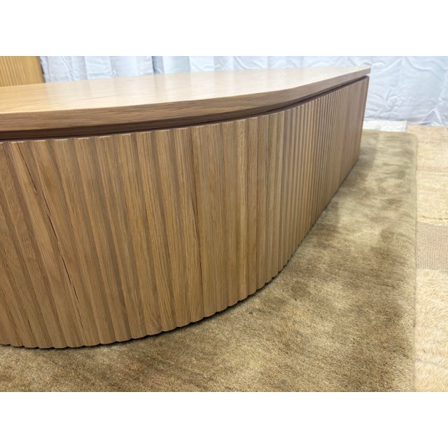 Rh Byron Coffee Table — 64” Light Oak | Reeded American White Oak | Artisan Crafted For Sale - Image 12 of 18