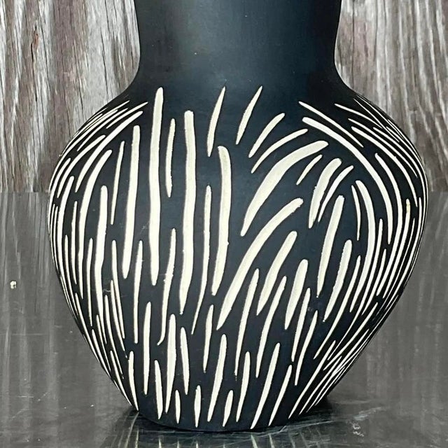 Vintage Contemporary Signed Studio Pottery Vase For Sale - Image 10 of 13