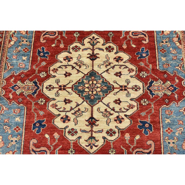Fine Kazak Rug 5’9” X 9’4” Red Wool Traditional Hand-Knotted Carpet For Sale In Philadelphia - Image 6 of 15