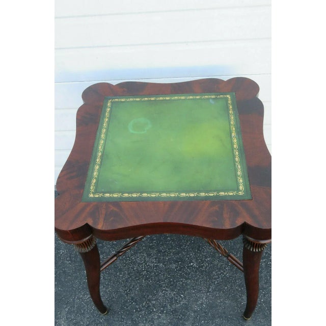 1940s Flame Mahogany Leather Top Side End Table For Sale - Image 5 of 11