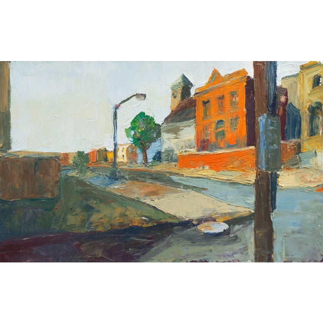 Blue 'Urban Scene, Philadelphia' by Heather Foster, 1991, New Mexico, Pennsylvania Academy of Fine Arts, Maryland College of Art For Sale - Image 8 of 8