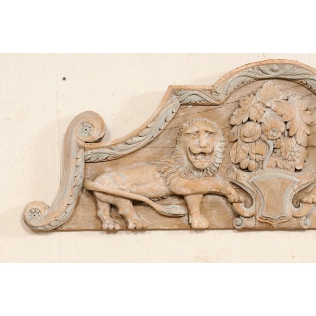 Almond French Wall Plaque with Carved Lions, 19th Century For Sale - Image 8 of 9
