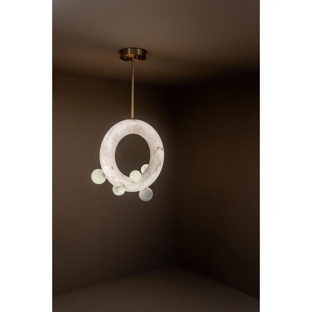 Ozark pendant lamp by united alabaster dimensions: ⌀ 60 x h 72 cm (customizable height) materials: alabaster, copper (matt...