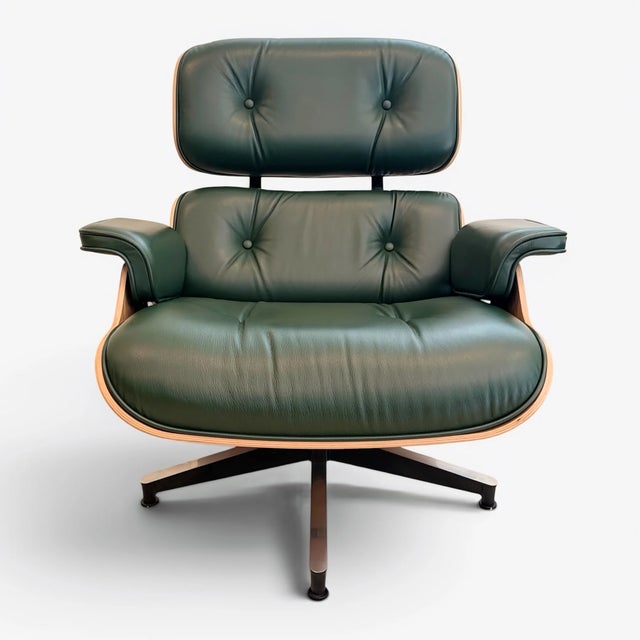 2020s Eames Lounge Chair and Ottoman by Herman Miller – Green Leather For Sale - Image 5 of 11