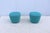 Fabulous pair of Beat ottomans in blue-teal wool blend upholstery, designed by Estudio Andreu and made in Spain by the...