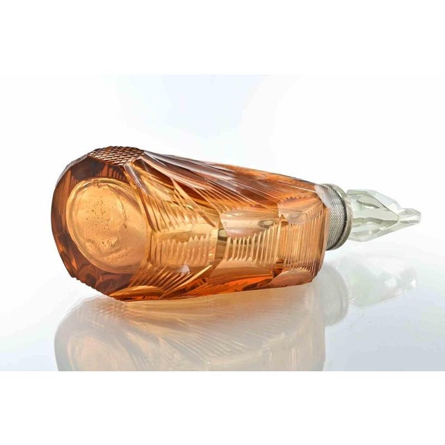 1930s Art Deco European Glass Bottle with Sterling Silver Neck, 1930s For Sale - Image 5 of 6