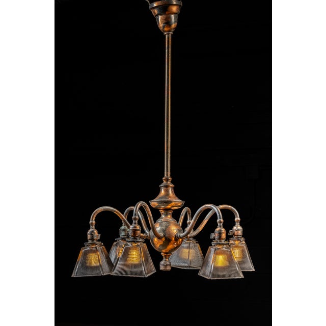 Early 20th Century Japanned Copper Craftsman Lamp For Sale - Image 4 of 12