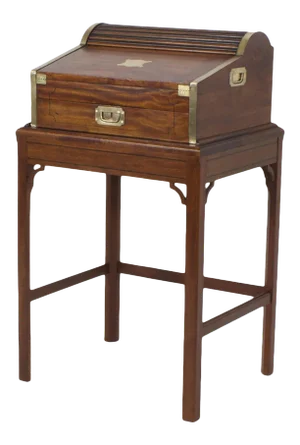 Campaign Roll Top Desk on Stand
