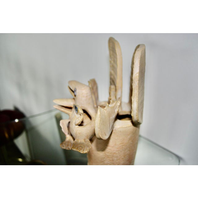 1970s Sculptural Vase with Birds by Pierre Koppe, 1978 For Sale - Image 5 of 11