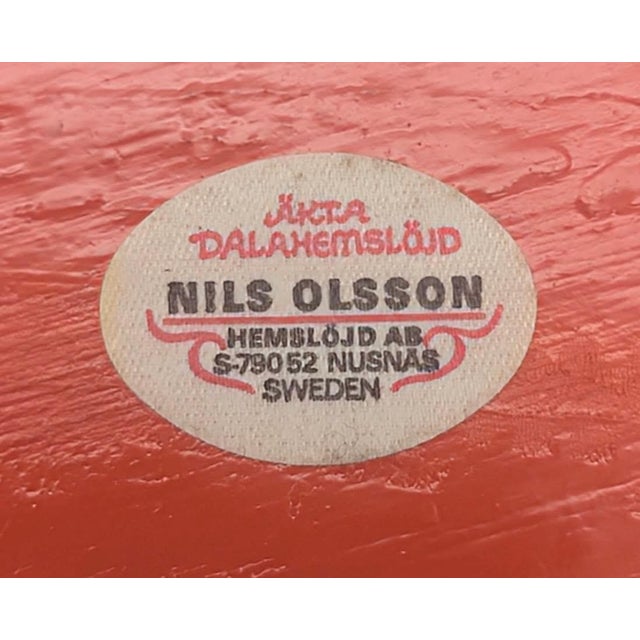Persimmon Swedish Folk Art: Handcrafted Dala Horse Welcome Sign For Sale - Image 8 of 8