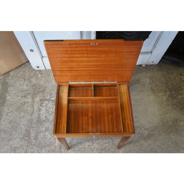 Brown Late 20th Century 2 Italian Inlaid Marquetry Musical Side Tables Pair Santa Lucia Music Box For Sale - Image 8 of 15