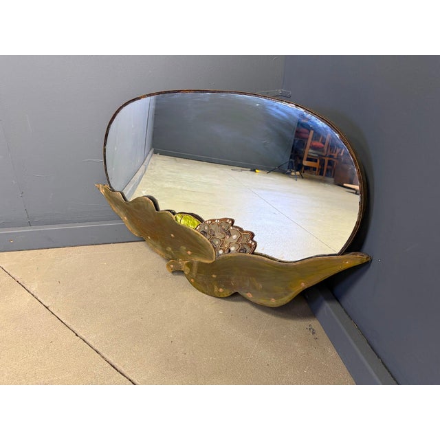 Vintage Brass Floral Mirror, 1960s For Sale - Image 4 of 9