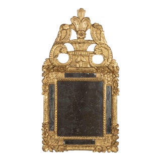18th Century French Regence Gilded Parclose Mirror For Sale