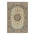 1950s Small Classic Beige Field Medallion Vintage Isfahan Wool Silk Carpet Rug For Sale