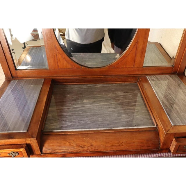Mahogany & Marble Chest of Drawers with Mirror, 1900s For Sale - Image 17 of 18