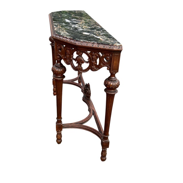 Early 20th Century Jacobean Style Marble Top Console Table For Sale - Image 15 of 16