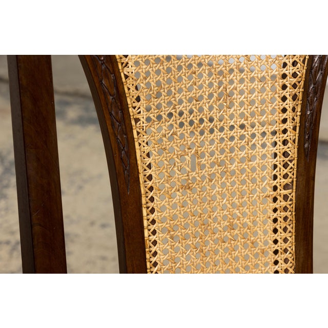 Set of Eight French Napoleon III Empire Style Mahogany Caned Dining Chairs, 19th Century For Sale - Image 10 of 18