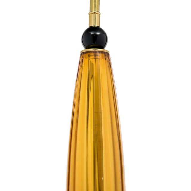 Metal Venetian Glass Gray and Amber, Hand-Blown, Murano, Italy For Sale - Image 7 of 10