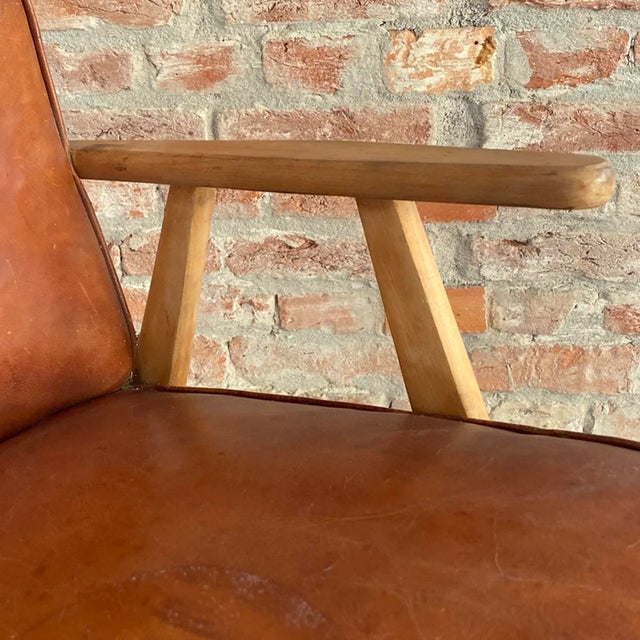 Leather Armchairs by Bernardo Bernardi for the Central Committee of Communist Croatia, 1960s, Set of 2 For Sale - Image 5 of 13