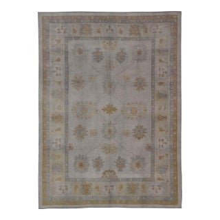 Turkish Oushak Rug in Neutrals by Keivan Woven Arts 10'6 X 14' For Sale