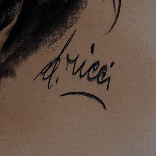 Dante Ricci, Portrait, 1970s, Mixed Media For Sale - Image 7 of 8