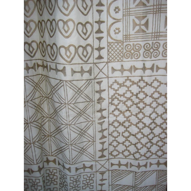 1980s Fortuny Ashanti Gold and Ivory Vintage Curtain - Drapes a Pair For Sale - Image 5 of 12