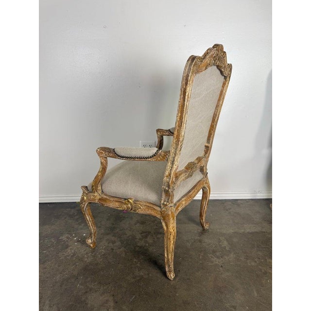 Set of Eight 18th-Century Style French Louis XV Carved & Giltwood Dining Chairs For Sale - Image 14 of 15