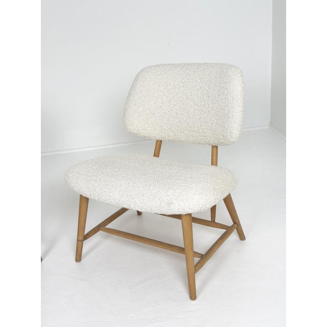 Swedish Modern Lounge Chairs in Ivory Bouclé Upholstery from Alf Svensson, 1950, Set of 2 For Sale - Image 3 of 10