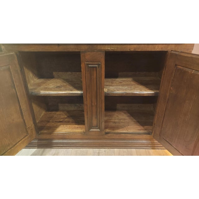 18th-Century Swiss Alpine Two-Piece Oak Hutch — Hand-Crafted by Artisan Farmers, Winter Workshop Piece For Sale - Image 9 of 16