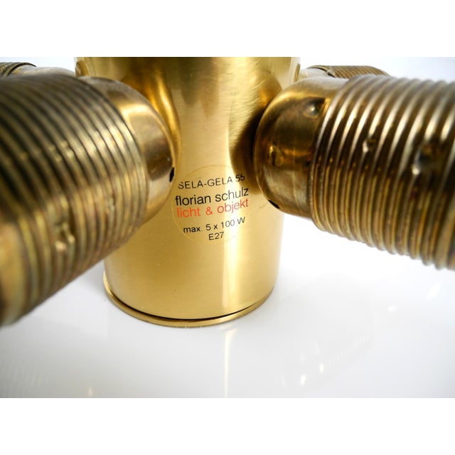 Large Gela 55 Brass Opal Glass Round Ceiling Lamp from Florian Schulz, 1970s For Sale - Image 11 of 14