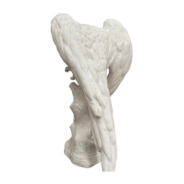 Mid-Century Vintage Italian Ceramic Parrot, circa 1960 Mid-century Italian ceramic parrot finished in a crisp white glaze,...