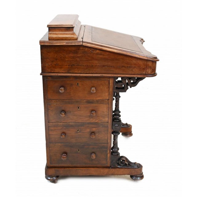 Antique Davenport Desk in Walnut, 1880 For Sale - Image 15 of 16