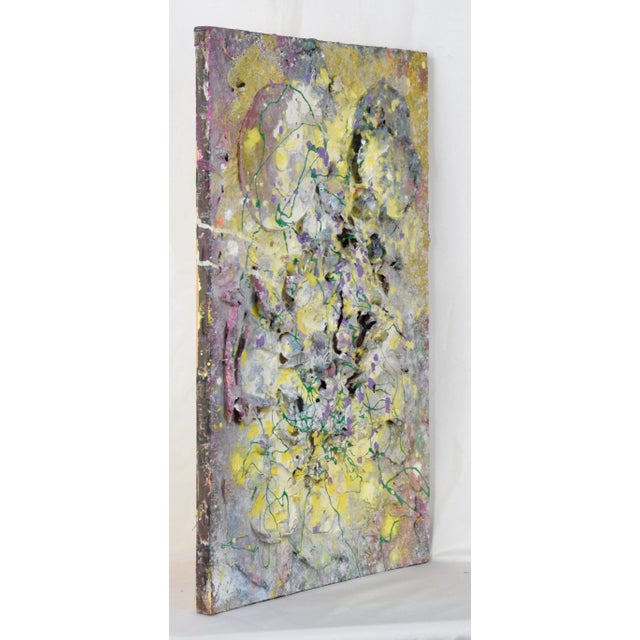 Yellow "Five Pound Painting" - Abstract Expressionist Composition in Acrylic on Canvas by Charles David Francis For Sale - Image 8 of 9