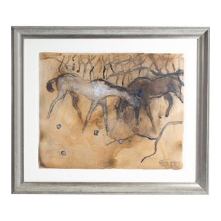 “White Horse” Watercolor Painting by Walter Sorge For Sale