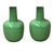 Ceramic Pair Orient Crackle Pattern Verdant Green Color Pottery Ceramic Vases For Sale - Image 7 of 7