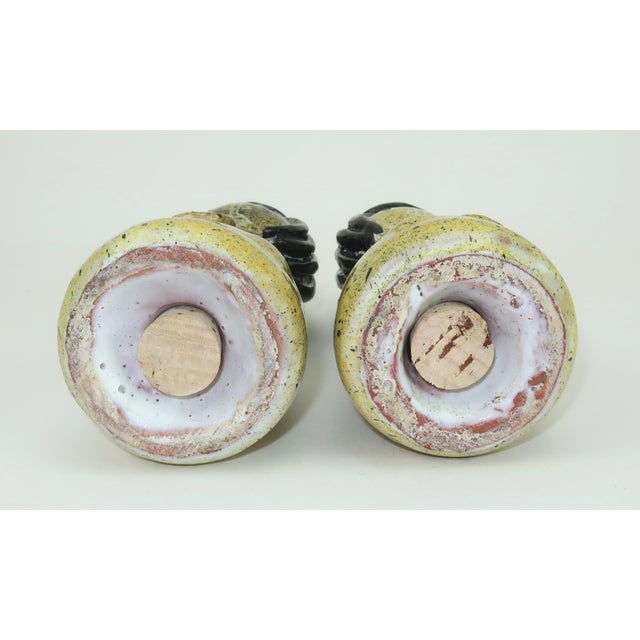 Ceramic Figural Salt & Pepper Shakers Attributed to Alfaraz Pottery, a Pair For Sale - Image 9 of 11