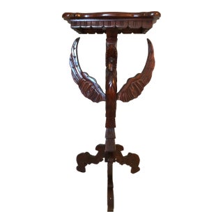 Vintage Carved Winged Dragon Pedestal or Plant Stand For Sale