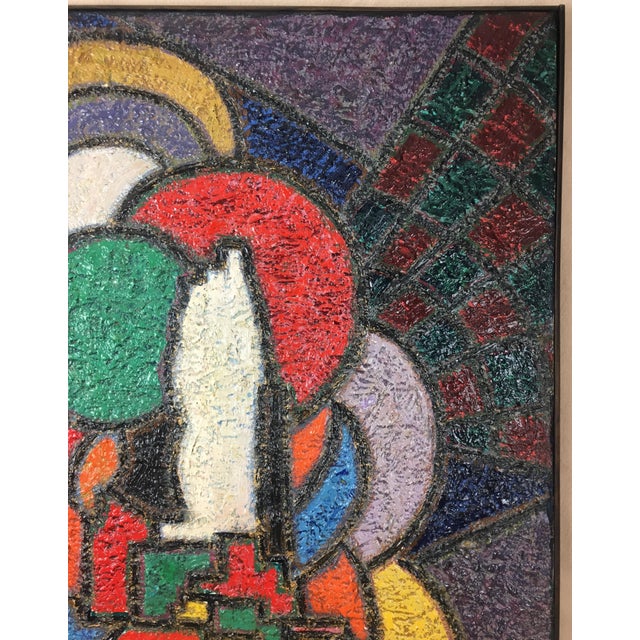 Original 20th Century Abstract Painting by Rene Ravaute For Sale - Image 4 of 11