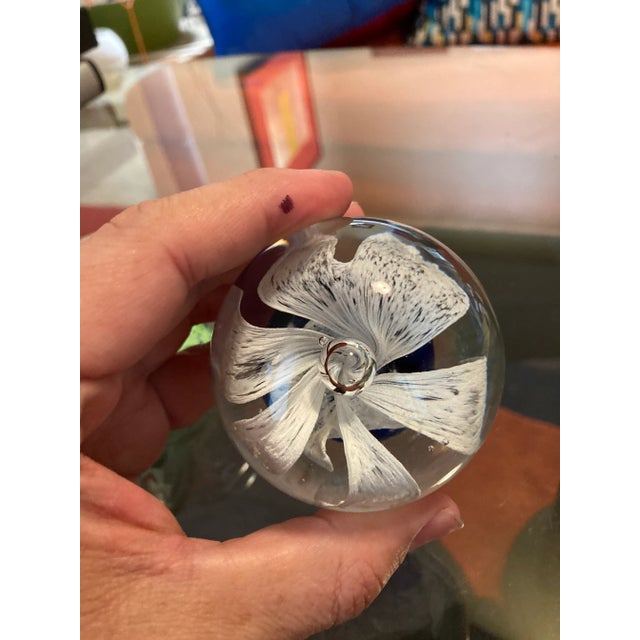 Vintage 1960’s Botanical Flower Paper Weights - Set of 2 For Sale - Image 4 of 5