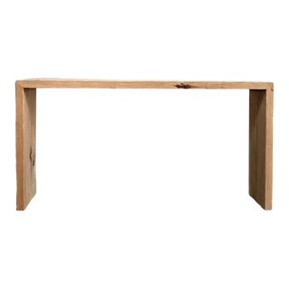 Cypress Wood Waterfall Style Console Table For Sale