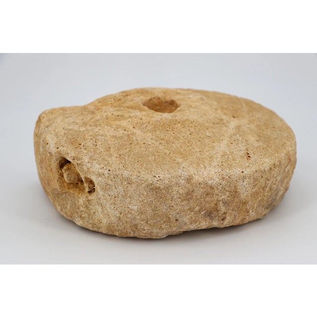 Beige Ancient Antique Roman Upper Stone of a Quern, Grinder, Circa 2nd-3rd Century a.d., Iberian Peninsula For Sale - Image 8 of 11