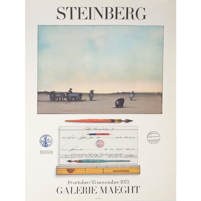 Galerie Maeght Expo 1973 Poster by Saul Steinberg For Sale