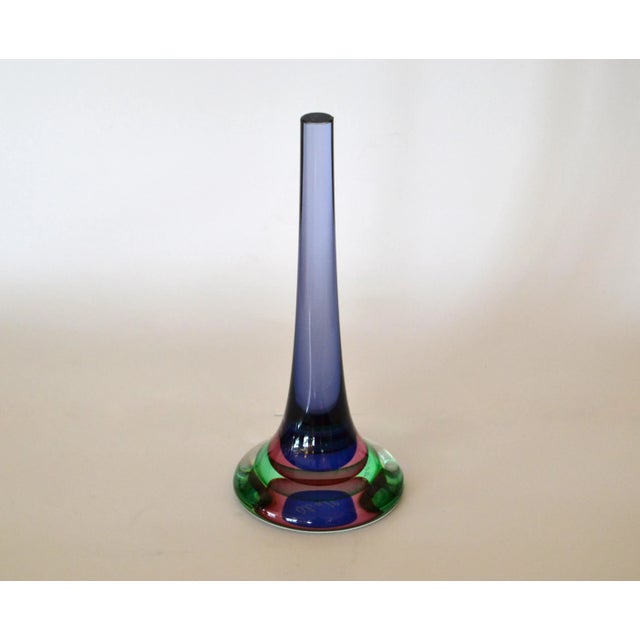 Marked Vetreria Artistica Oball Murano Art Glass Multicolor Paperweight, Italy For Sale - Image 12 of 12