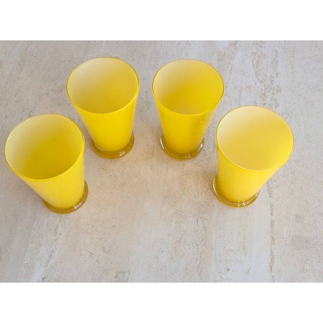 Contemporary Yellow Cased Glasses - Set of 4 For Sale - Image 3 of 8