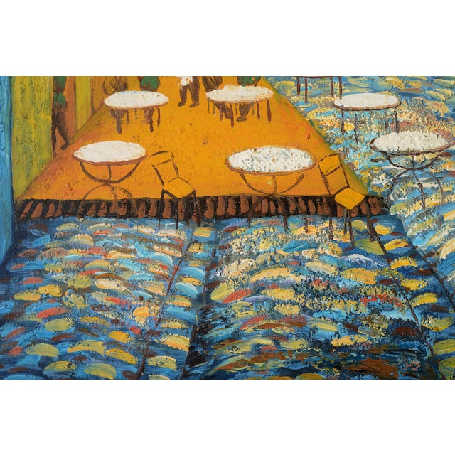 Mid Century Impressionist Style Night Cafe & Street Scene Painting For Sale In San Francisco - Image 6 of 12