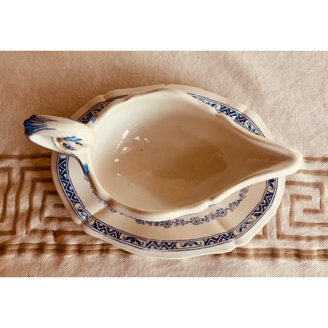 Rare 1800s Gien France Serpent & Fantasy Animal Design Sauce Boat For Sale - Image 10 of 12
